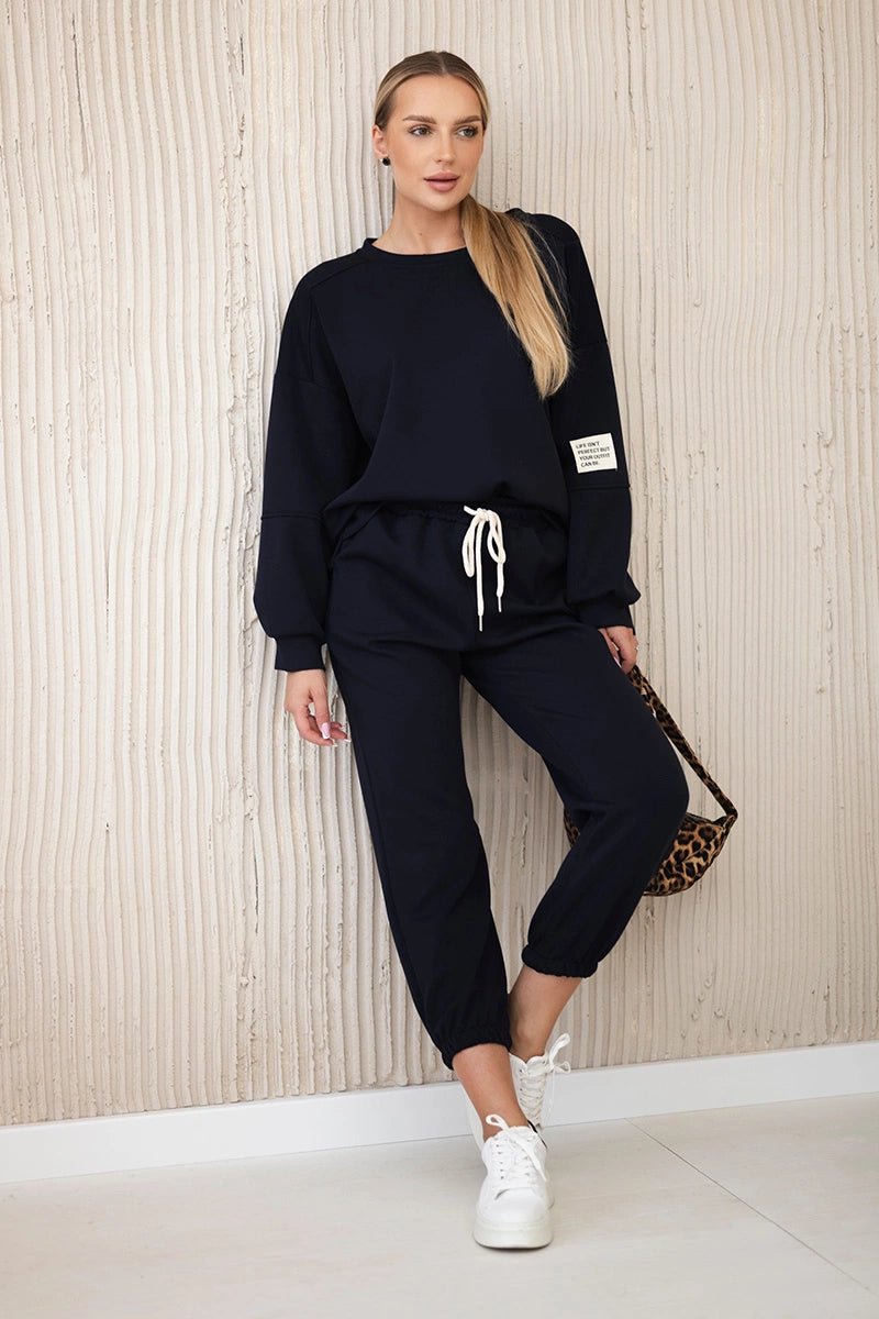 Set sweatshirt + pants 7065P / – Navy blue цвет / color | Lexline Fashion