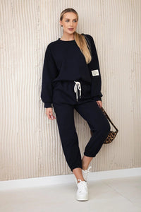 Set sweatshirt + pants 7065P / – Navy blue цвет / color | Lexline Fashion
