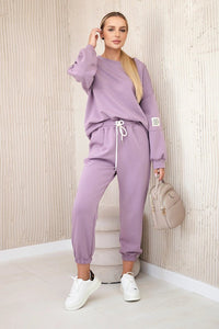 Set sweatshirt + pants 7065P / – Pink || Dark цвет / color | Lexline Fashion