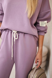 Set sweatshirt + pants 7065P / – Pink || Dark цвет / color | Lexline Fashion