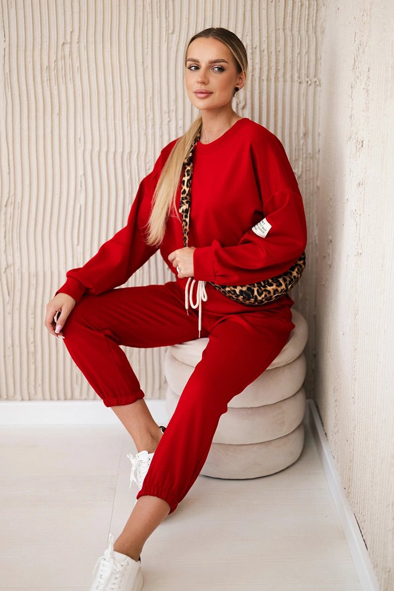 Set sweatshirt + pants 7065P / – Red цвет / color | Lexline Fashion