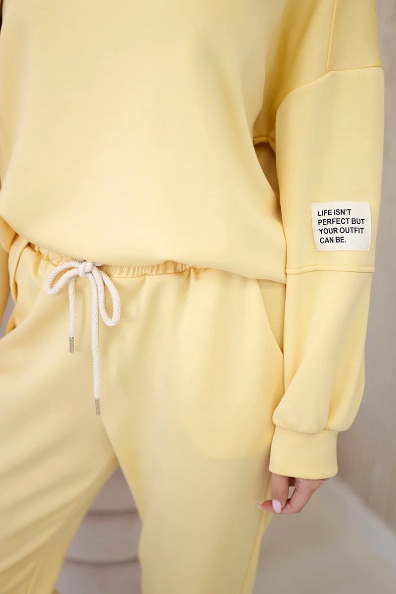 Set sweatshirt + pants 7065P / – Yellow цвет / color | Lexline Fashion