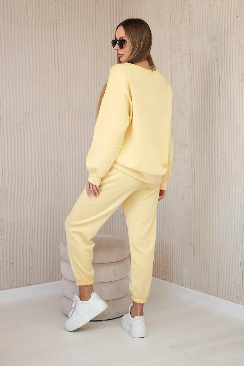 Set sweatshirt + pants 7065P / – Yellow цвет / color | Lexline Fashion