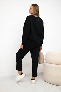 Set sweatshirt + pants 7238 / – Black цвет / color | Lexline Fashion