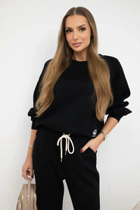 Set sweatshirt + pants 7238 / – Black цвет / color | Lexline Fashion