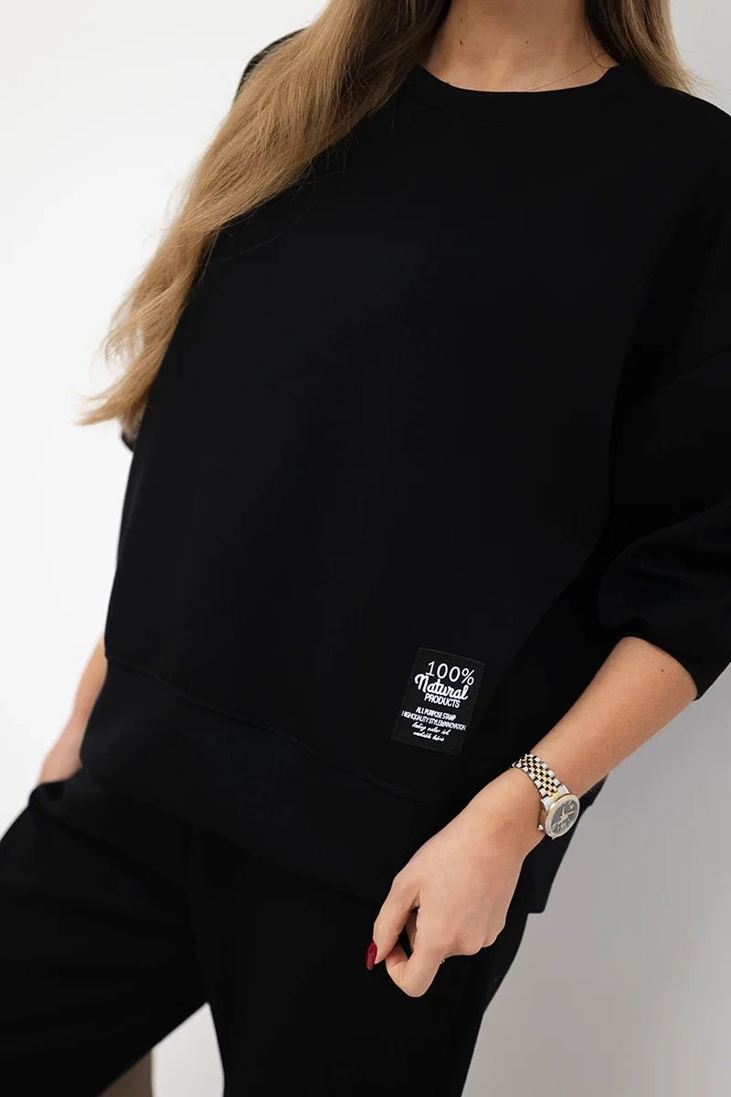 Set sweatshirt + pants 7238 / – Black цвет / color | Lexline Fashion