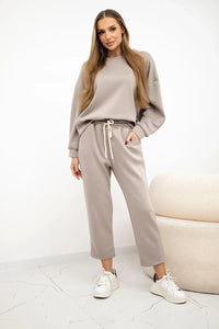Set sweatshirt + pants 7238 / – Dark || beige цвет / color | Lexline Fashion