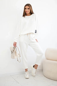 Set sweatshirt + pants 7238 / – Ecru цвет / color | Lexline Fashion