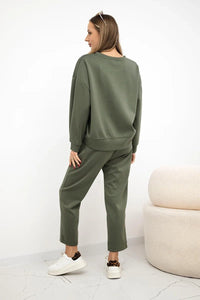 Set sweatshirt + pants 7238 / – Khaki цвет / color | Lexline Fashion