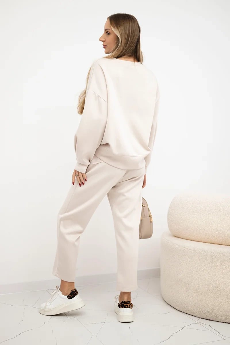 Set sweatshirt + pants 7238 / – Light || Beige цвет / color | Lexline Fashion