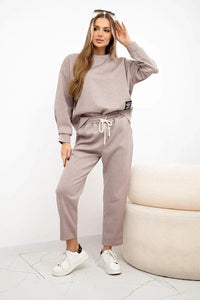 Set sweatshirt + pants 7238 / – Melange || Beige цвет / color | Lexline Fashion