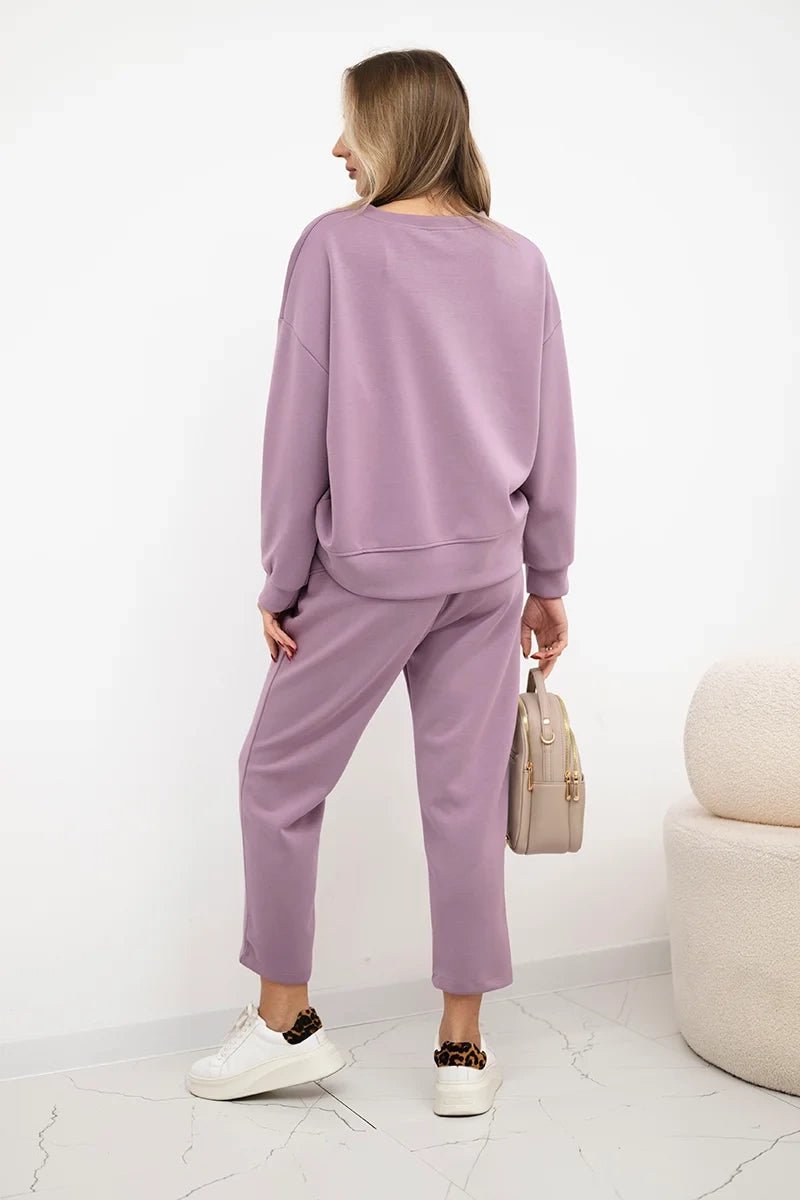 Set sweatshirt + pants 7238 / – Pink || Dark цвет / color | Lexline Fashion