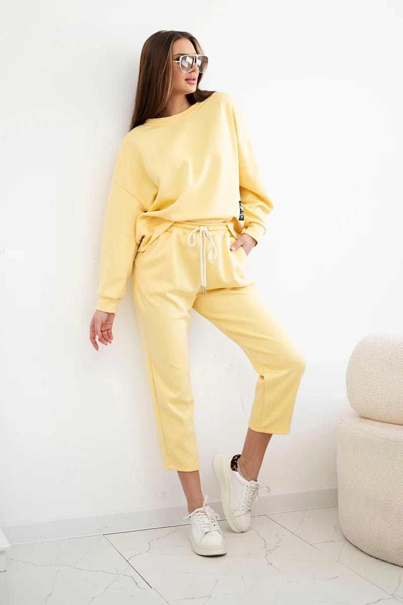 Set sweatshirt + pants 7238 / – Yellow цвет / color | Lexline Fashion