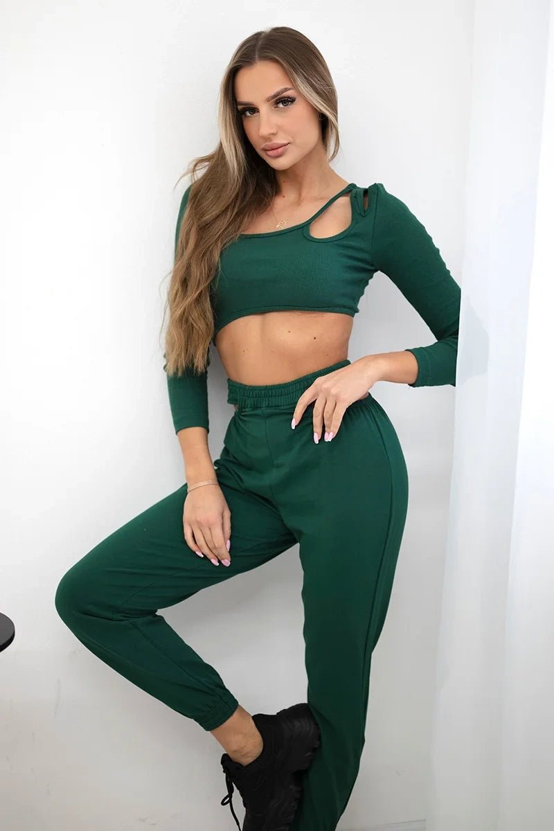 Set with a blouse 9344 / – Green цвет / color | Lexline Fashion
