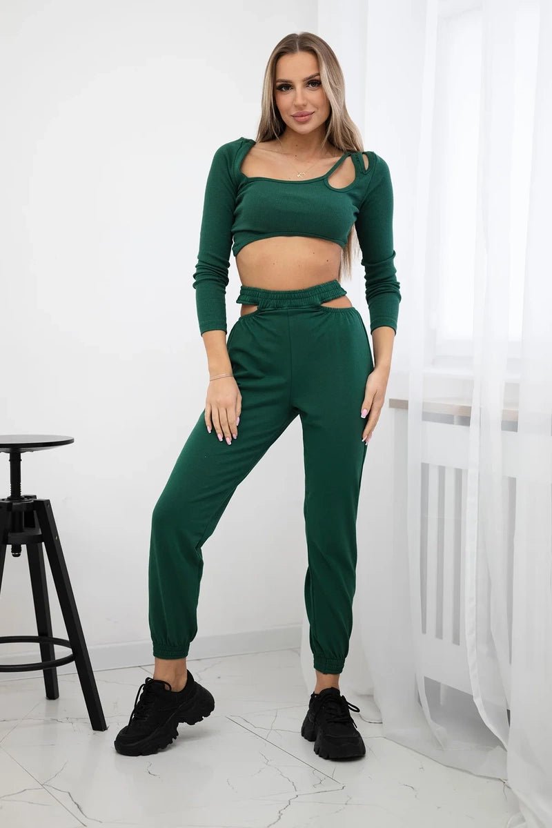 Set with a blouse 9344 / – Green цвет / color | Lexline Fashion