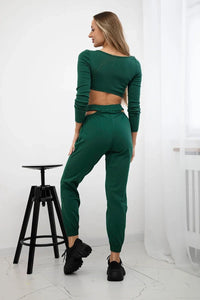 Set with a blouse 9344 / – Green цвет / color | Lexline Fashion