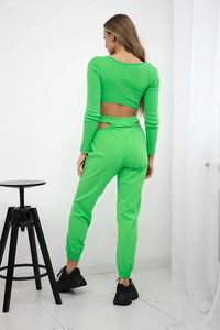Set with a blouse 9344 / – Green || Neon цвет / color | Lexline Fashion