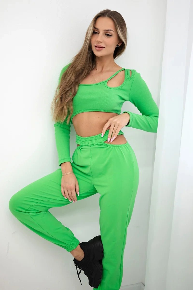 Set with a blouse 9344 / – Green || Neon цвет / color | Lexline Fashion