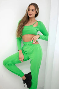 Set with a blouse 9344 / – Green || Neon цвет / color | Lexline Fashion