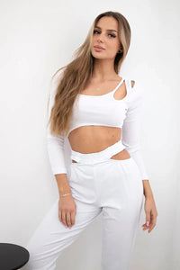 Set with a blouse 9344 / – White цвет / color | Lexline Fashion