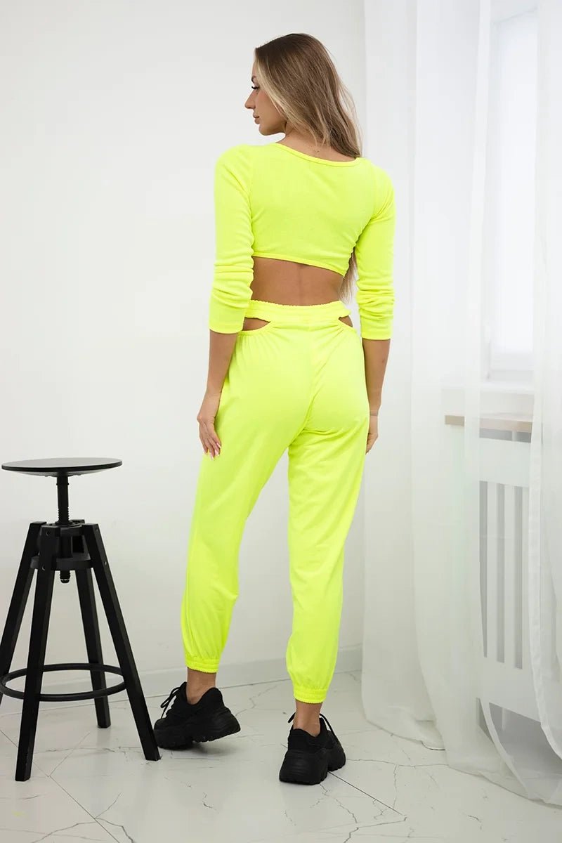 Set with a blouse 9344 / – Yellow neon цвет / color | Lexline Fashion