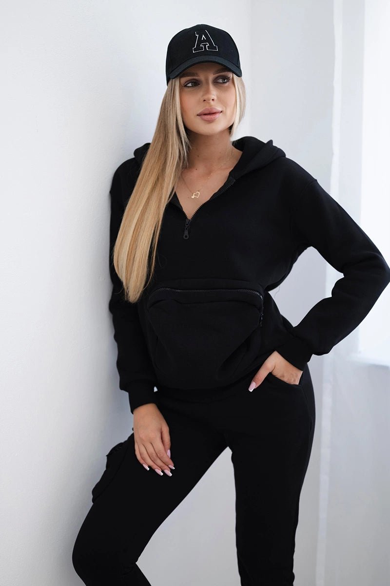 Set with a decorative pocket 9324 / – Black цвет / color | Lexline Fashion