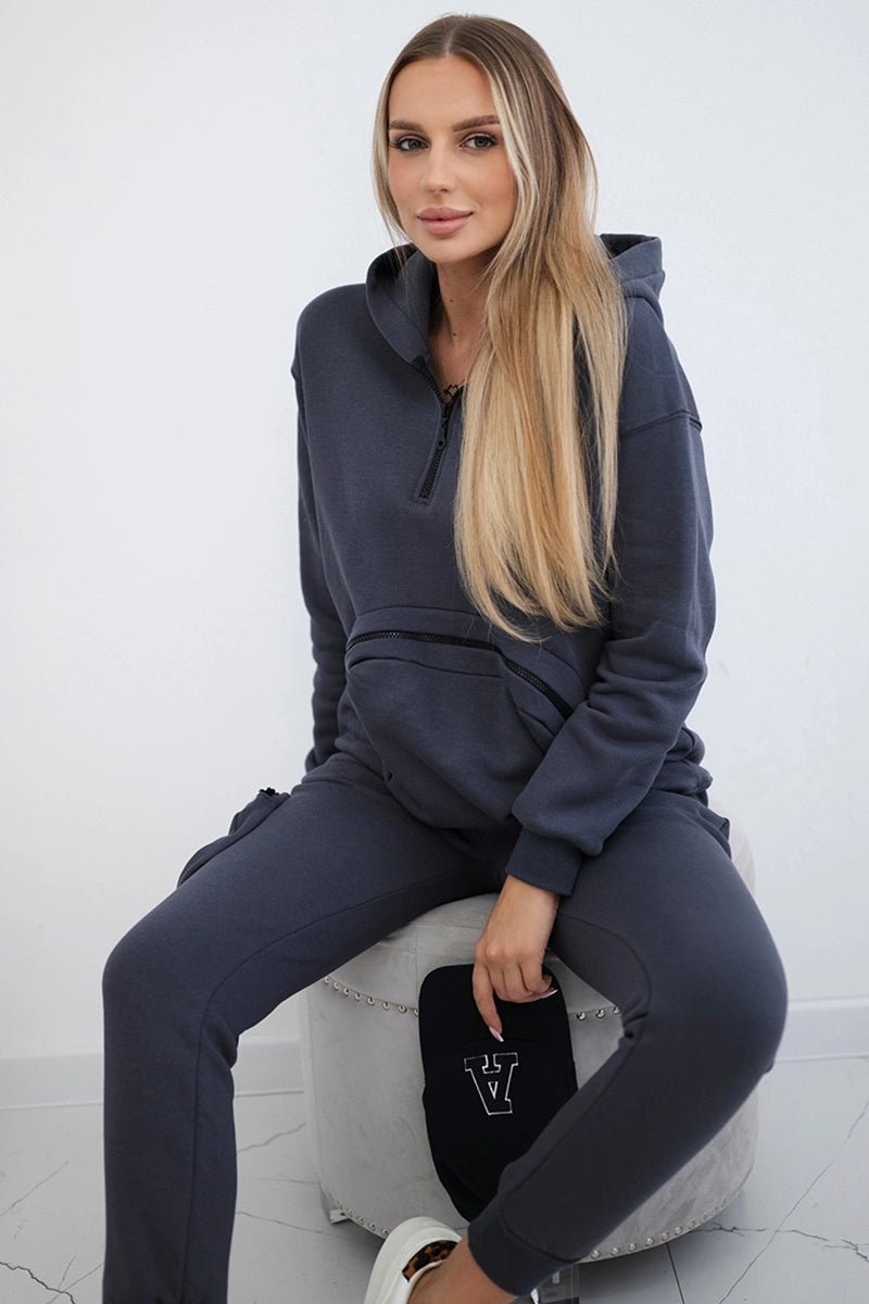 Set with a decorative pocket 9324 / – Graphite цвет / color | Lexline Fashion