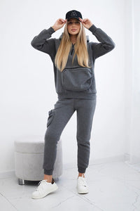 Set with a decorative pocket 9324 / – Graphite || Melange цвет / color | Lexline Fashion