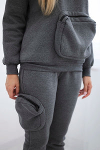 Set with a decorative pocket 9324 / – Graphite || Melange цвет / color | Lexline Fashion