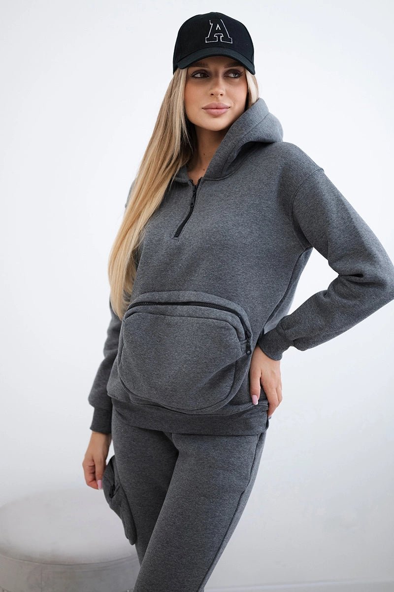 Set with a decorative pocket 9324 / – Graphite || Melange цвет / color | Lexline Fashion