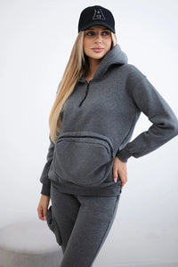 Set with a decorative pocket 9324 / – Graphite || Melange цвет / color | Lexline Fashion