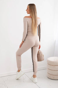 Set with a double stripe 8958 / – Black || Beige цвет / color | Lexline Fashion
