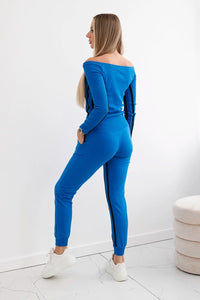 Set with a double stripe 8958 / – Blue cornflower цвет / color | Lexline Fashion