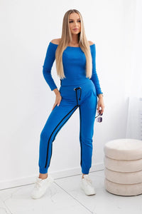 Set with a double stripe 8958 / – Blue cornflower цвет / color | Lexline Fashion