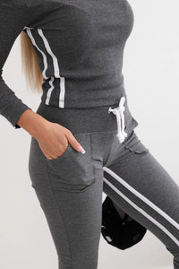 Set with a double stripe 8958 / – Graphite цвет / color | Lexline Fashion