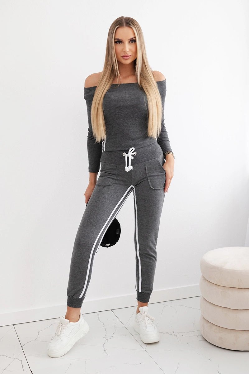 Set with a double stripe 8958 / – Graphite цвет / color | Lexline Fashion