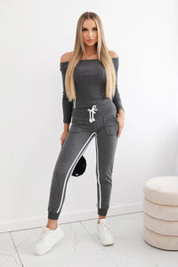 Set with a double stripe 8958 / – Graphite цвет / color | Lexline Fashion