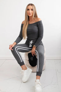 Set with a double stripe 8958 / – Graphite цвет / color | Lexline Fashion