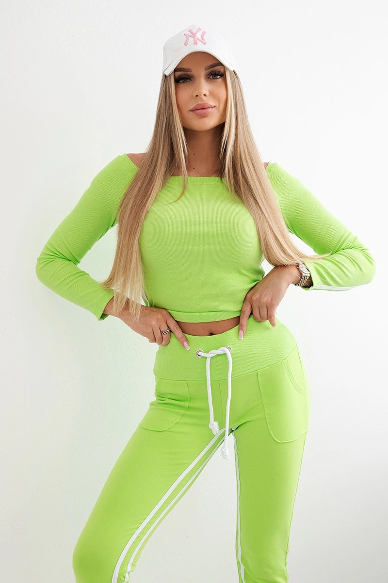Set with a double stripe 8958 / – Green цвет / color | Lexline Fashion