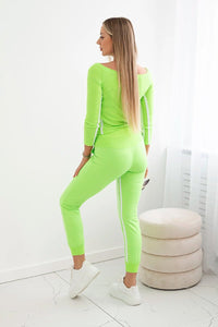 Set with a double stripe 8958 / – Green || Neon цвет / color | Lexline Fashion