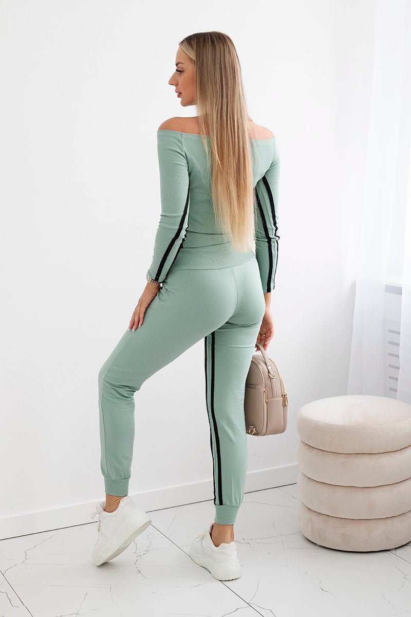 Set with a double stripe 8958 / – Mint || Dark цвет / color | Lexline Fashion