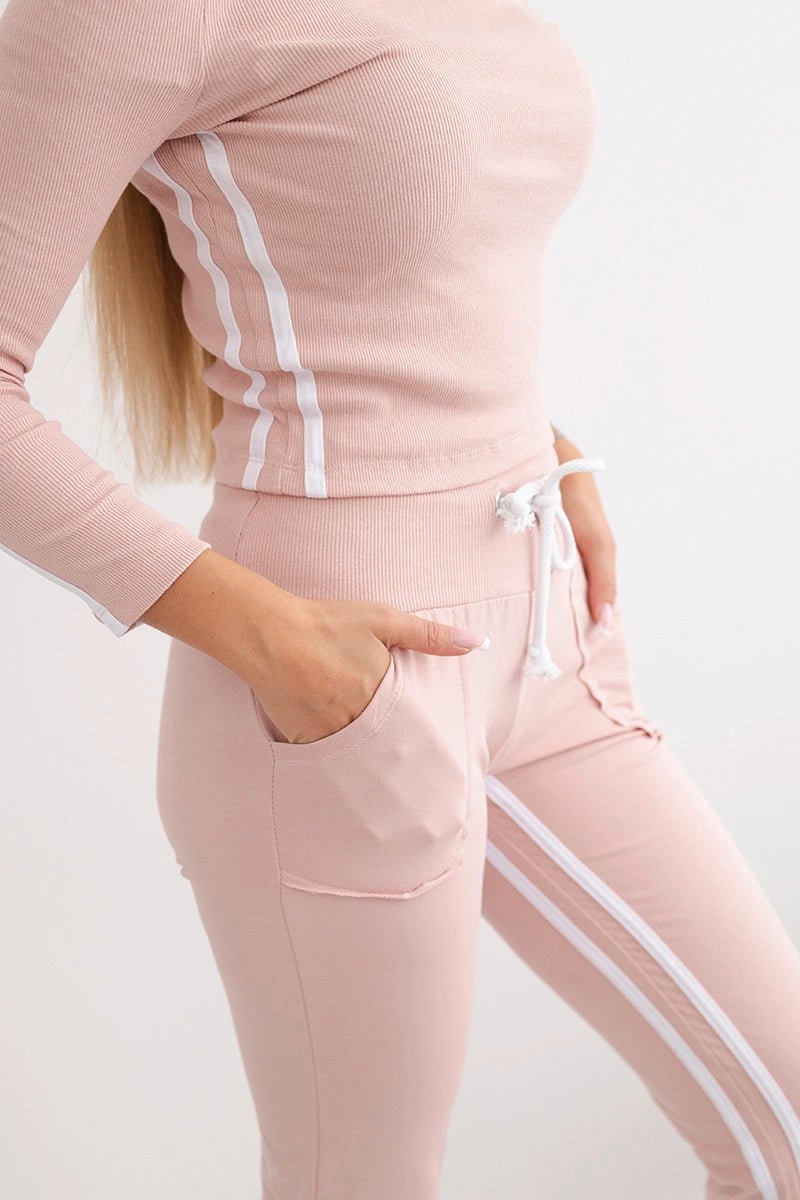 Set with a double stripe 8958 / – Powdered beige цвет / color | Lexline Fashion