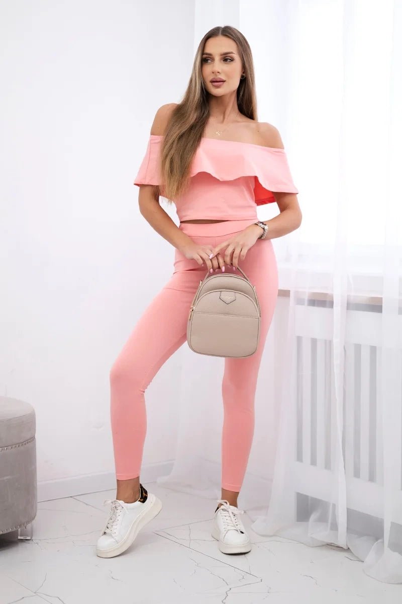 Set with a frill 8885 / – Apricot цвет / color | Lexline Fashion