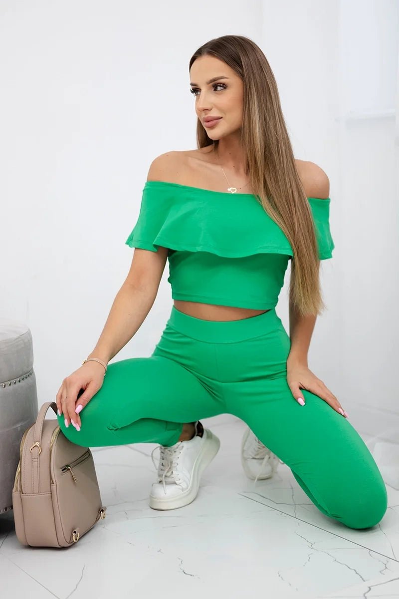 Set with a frill 8885 / – Green цвет / color | Lexline Fashion