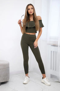 Set with a frill 8885 / – Khaki цвет / color | Lexline Fashion