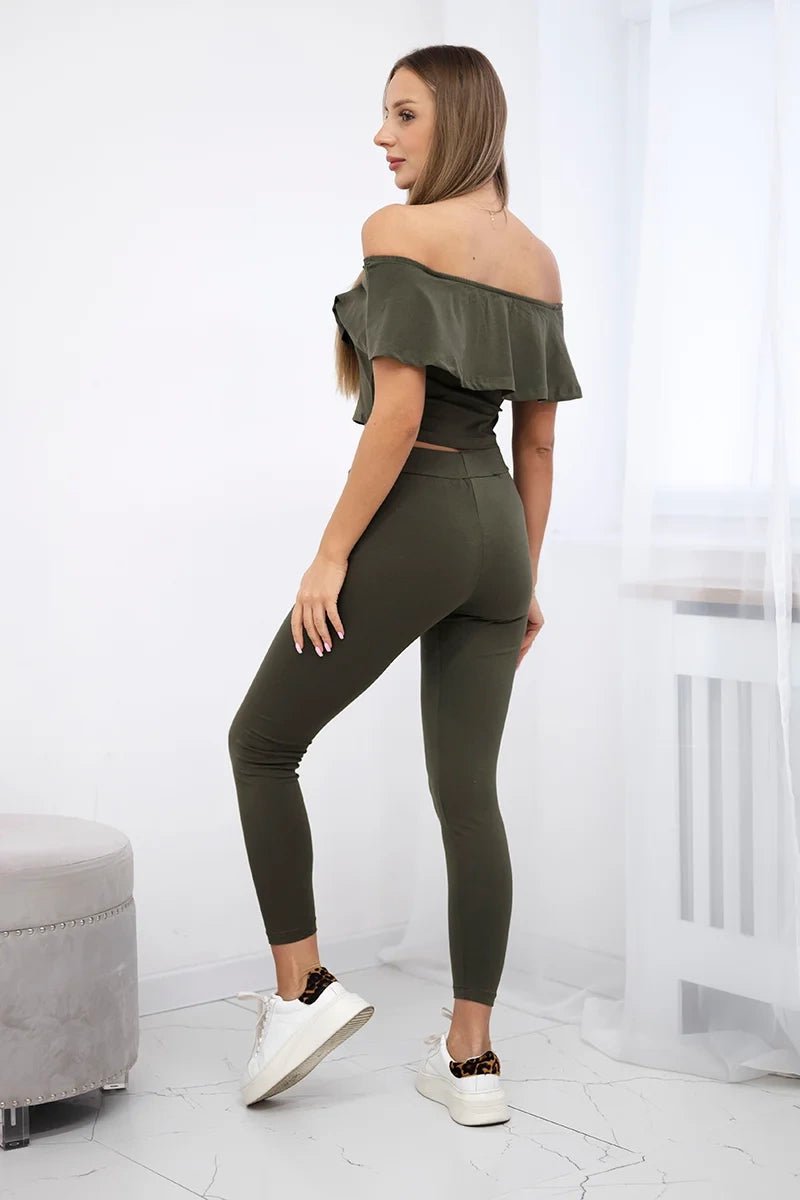 Set with a frill 8885 / – Khaki цвет / color | Lexline Fashion
