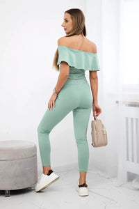 Set with a frill 8885 / – Mint || Dark цвет / color | Lexline Fashion