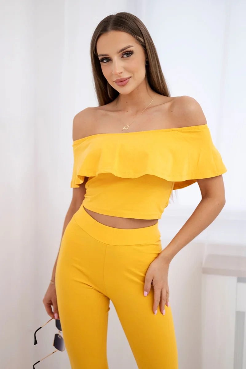 Set with a frill 8885 / – Mustard цвет / color | Lexline Fashion