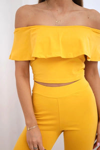 Set with a frill 8885 / – Mustard цвет / color | Lexline Fashion