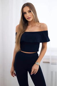 Set with a frill 8885 / – Navy blue цвет / color | Lexline Fashion
